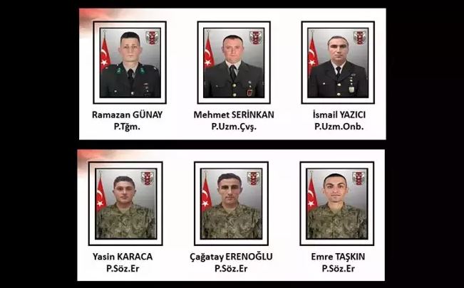 Irak'ın kuzeyinde 6 asker şehit oldu